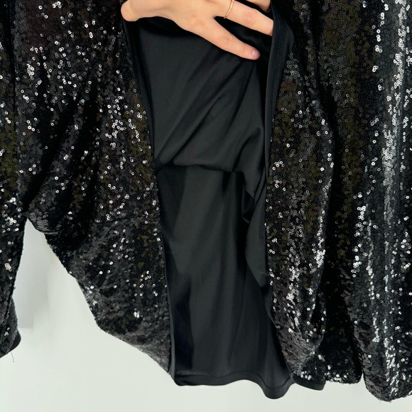 ELOQUII Elements Plus Size Open Cowl Back Sequin Top Size 20 - Picture 4 of 8